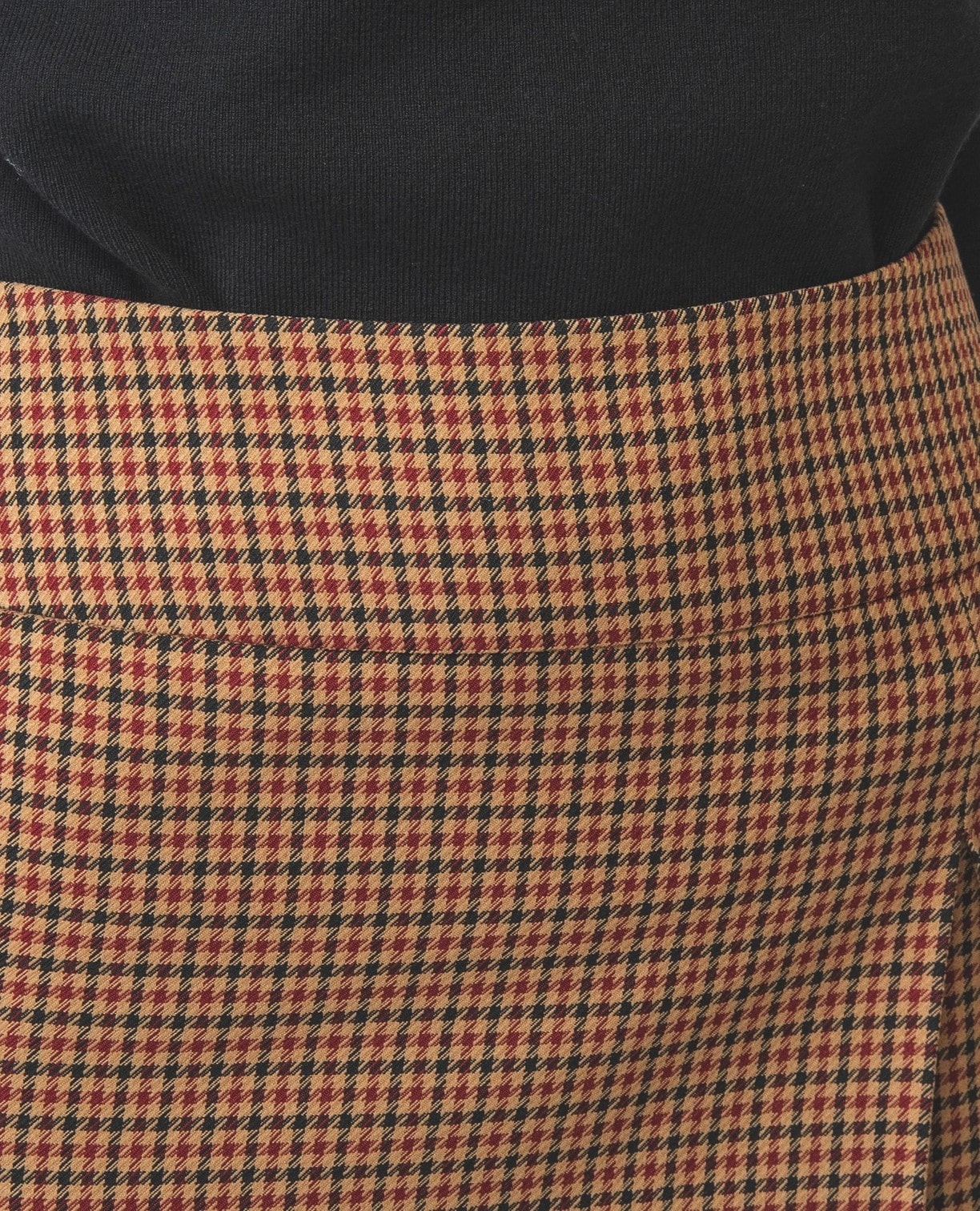 【NARACAMICIE】ウーリッシュギンガムチェックタックタイトスカート